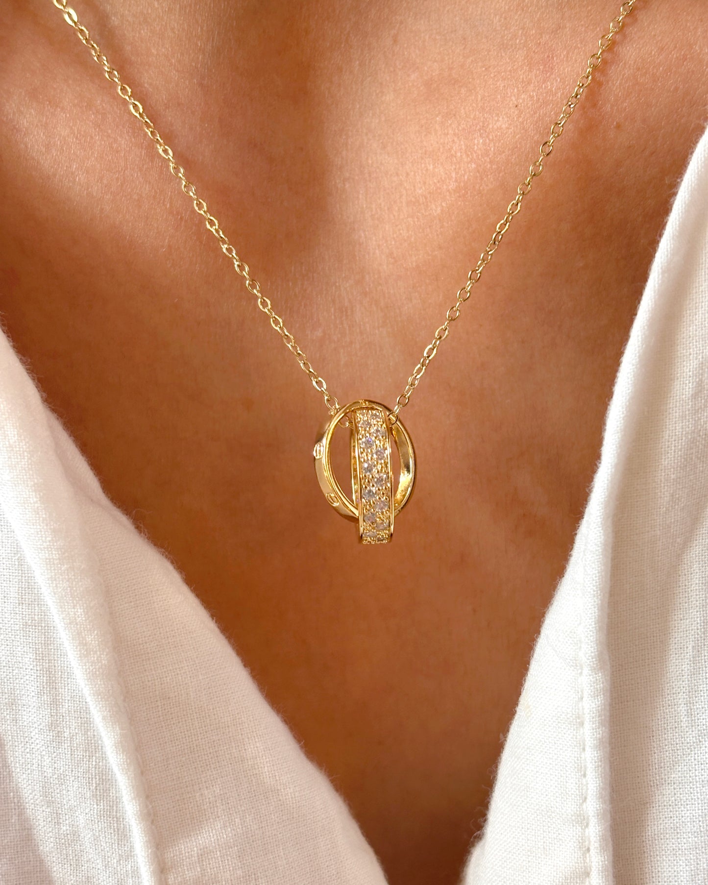 Diamond Love Ring Necklace