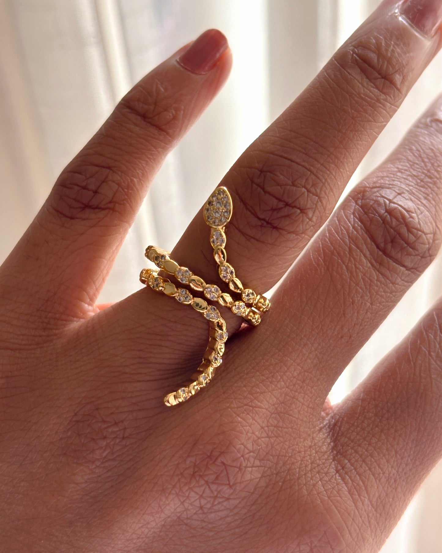 Sleek Serpent Diamond Ring