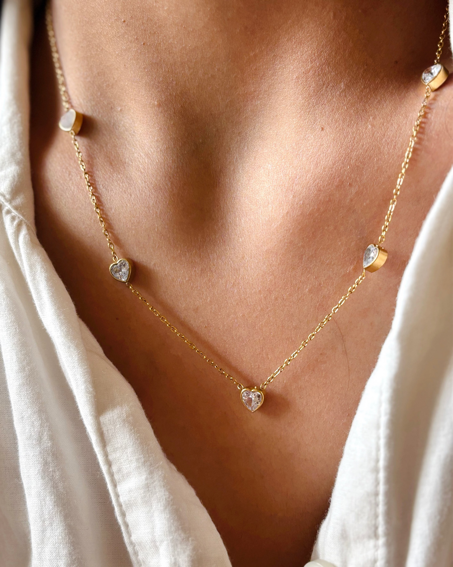 Noora Chain Necklace Earrings Combo