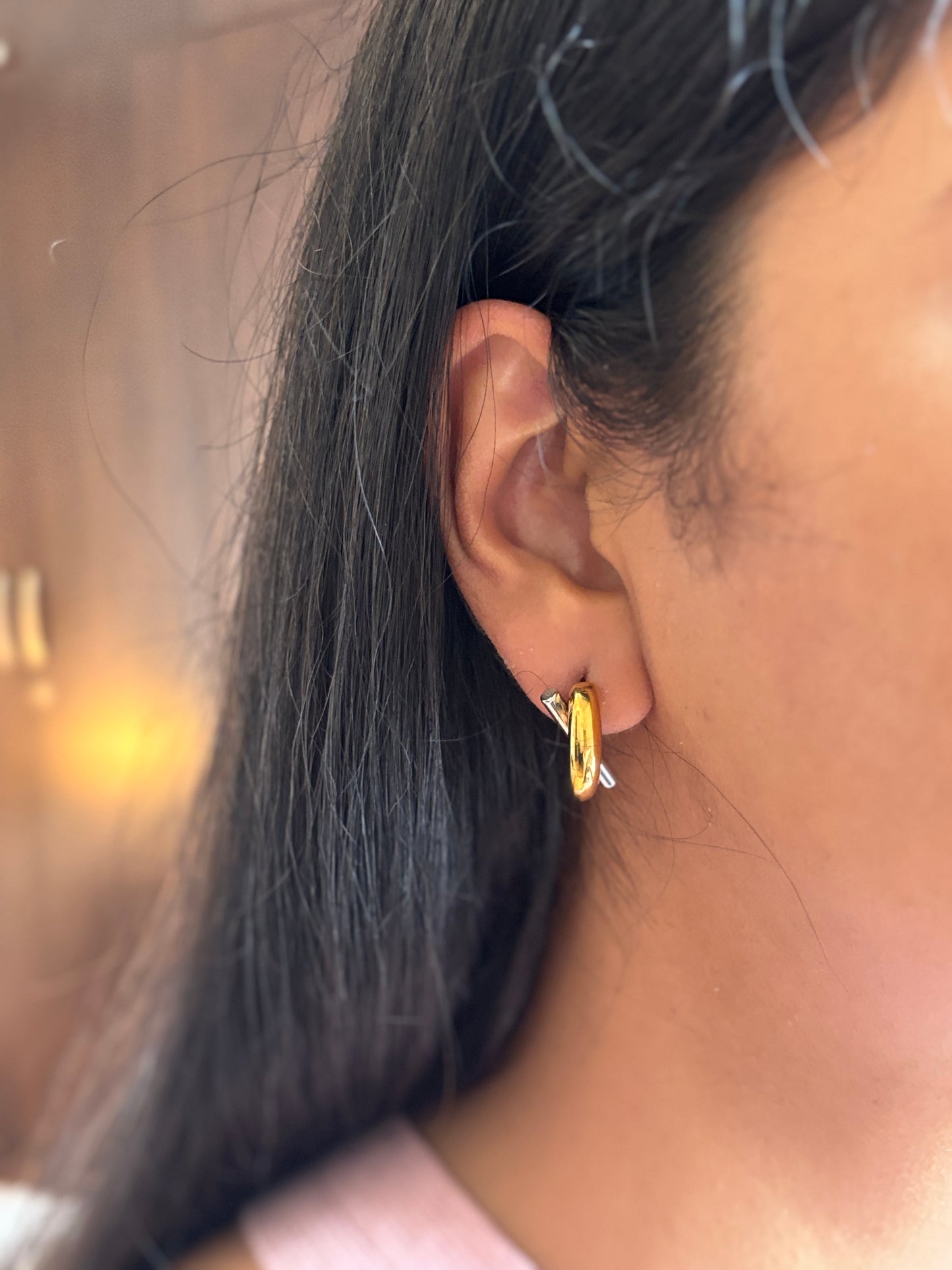 Dual tone earrings