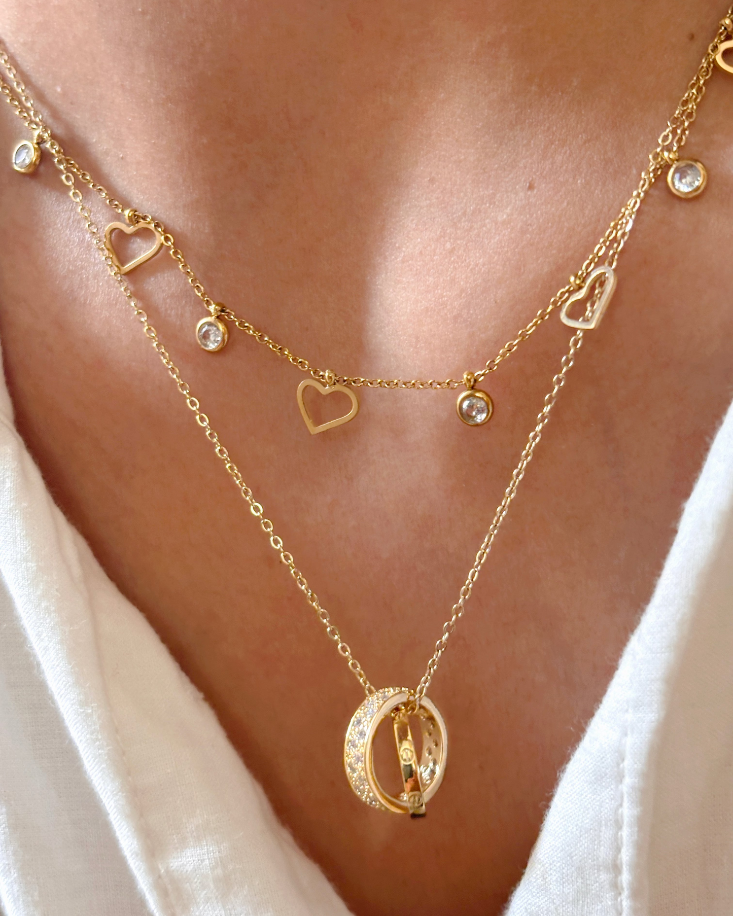 Diamond Love Ring Necklace