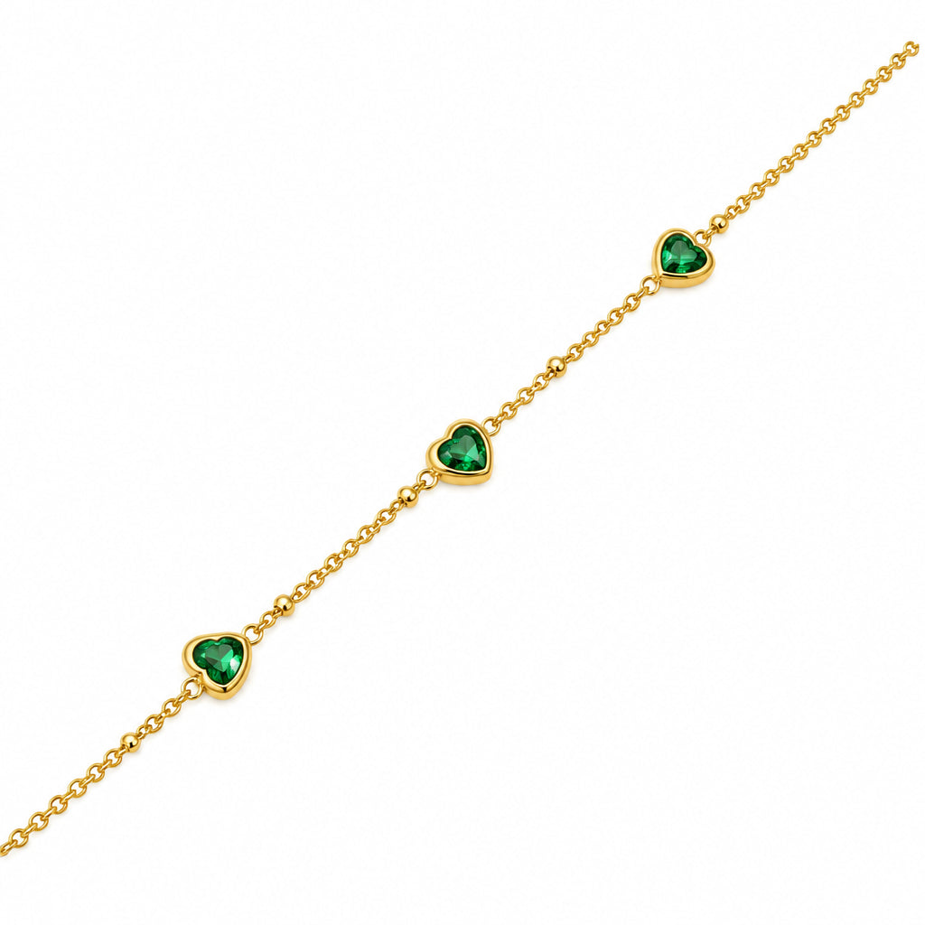 Emerald Heart Chain Bracelet