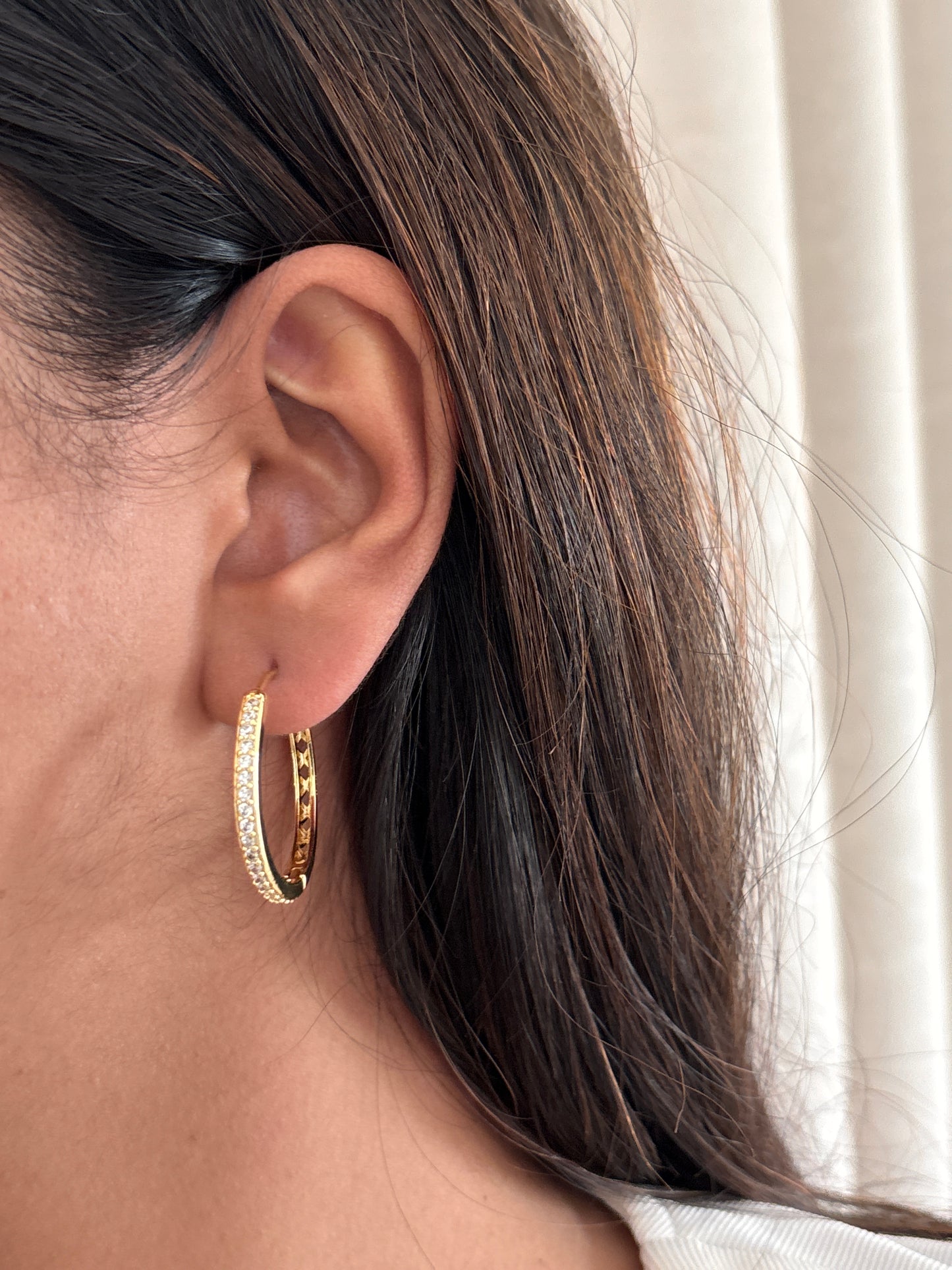 Gold Diamond Hoops