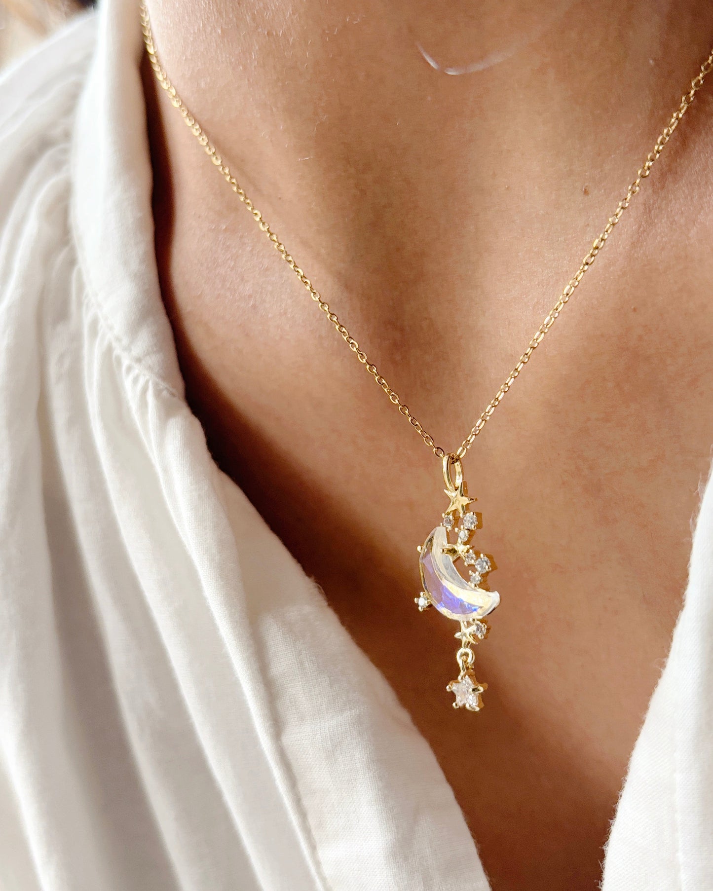 Diamond Studded Luna Charm