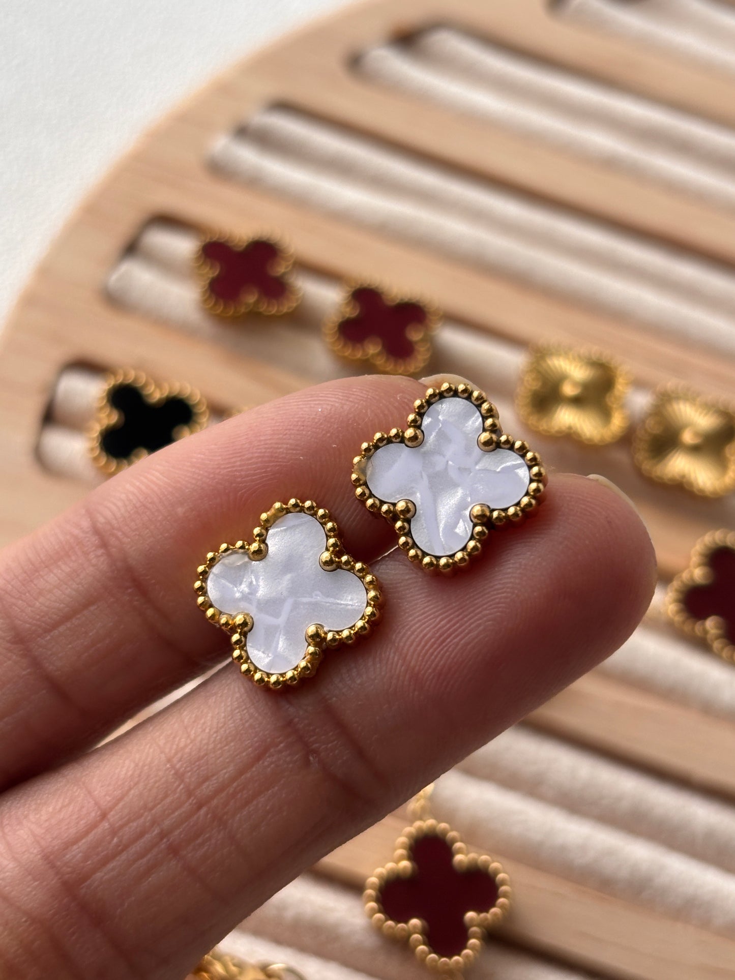 White Clover Earrings