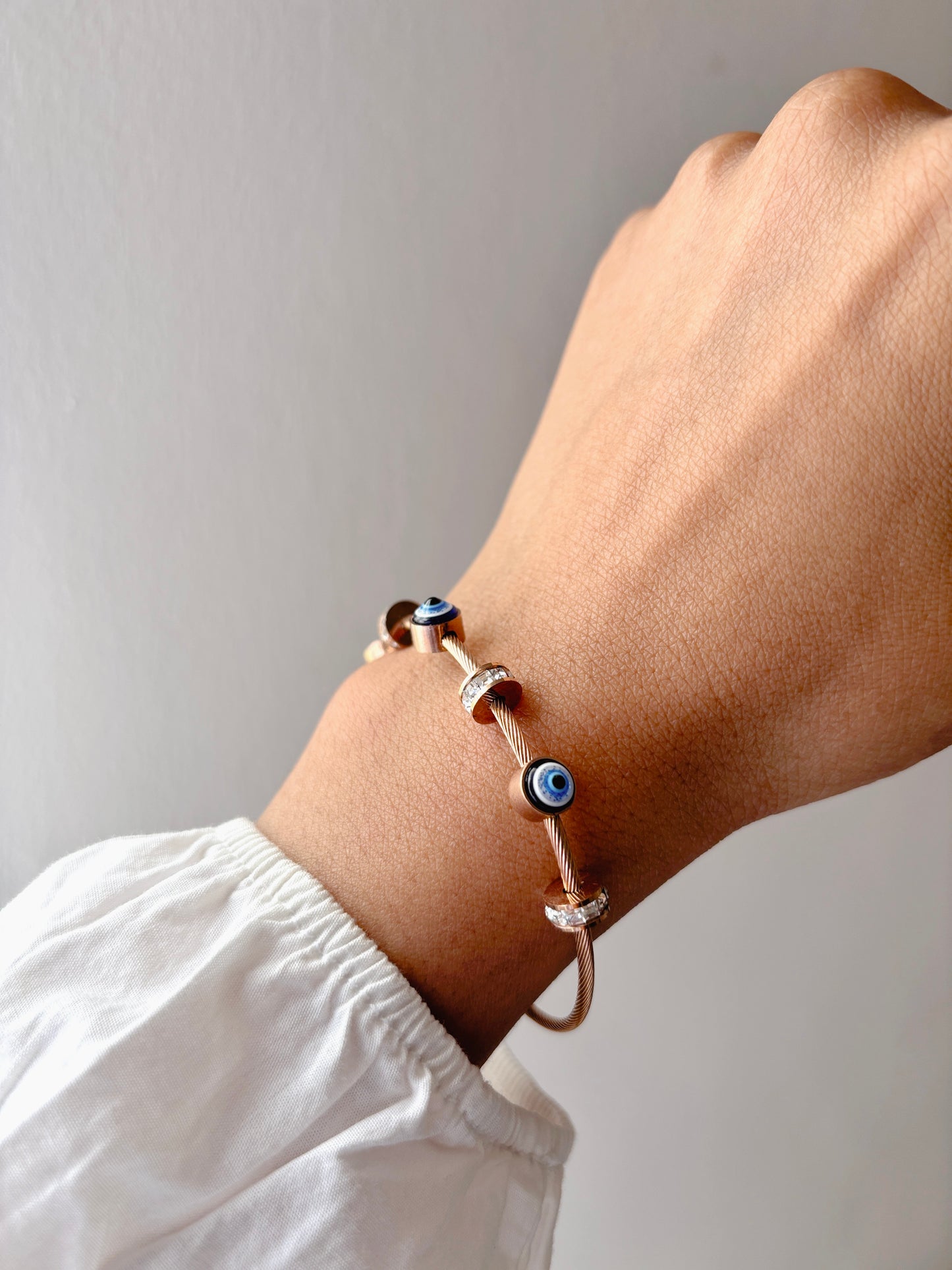 Evil Eye Rose Gold Cuff