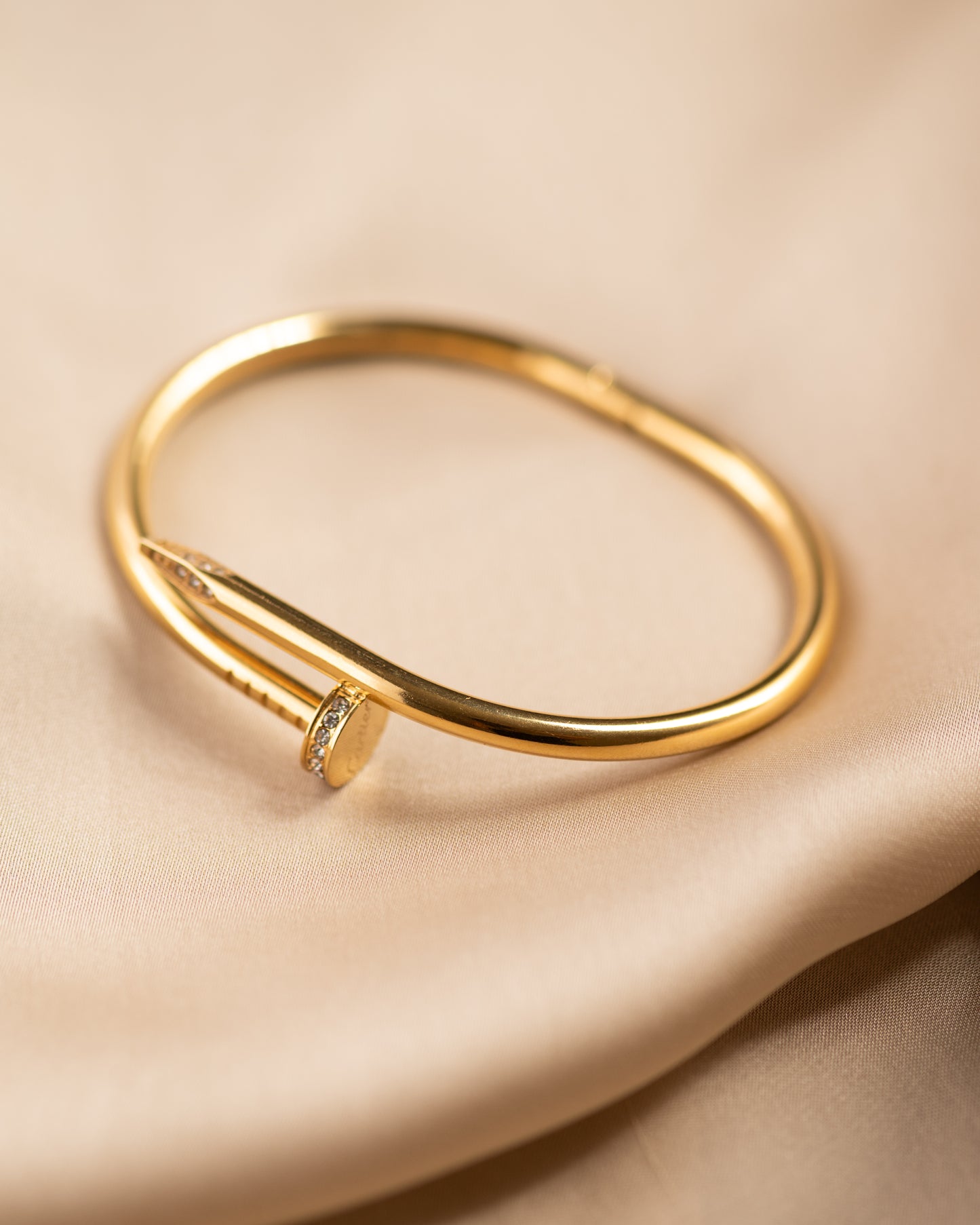 Gold Nail Bracelet- Front Diamond