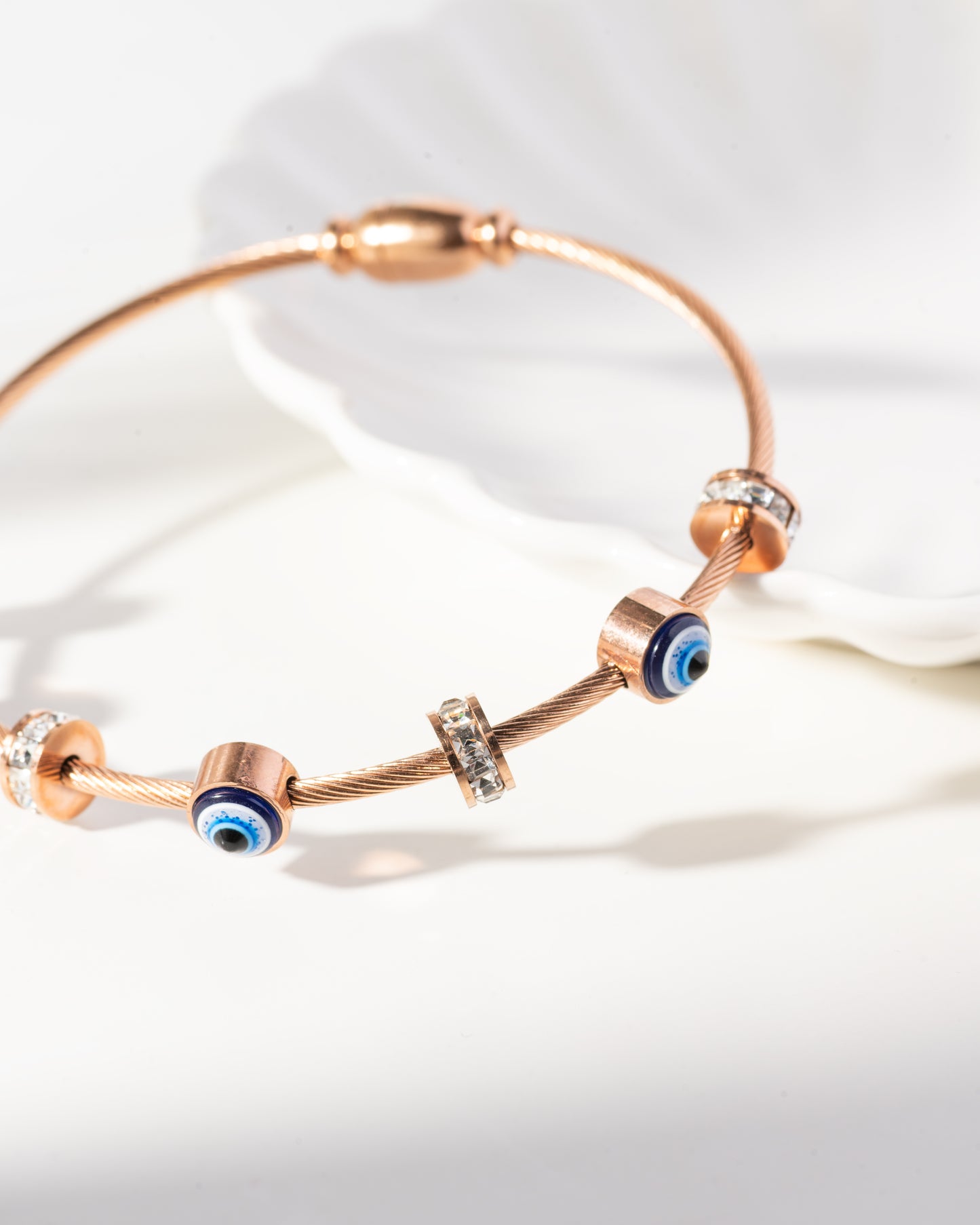 Evil Eye Rose Gold Cuff