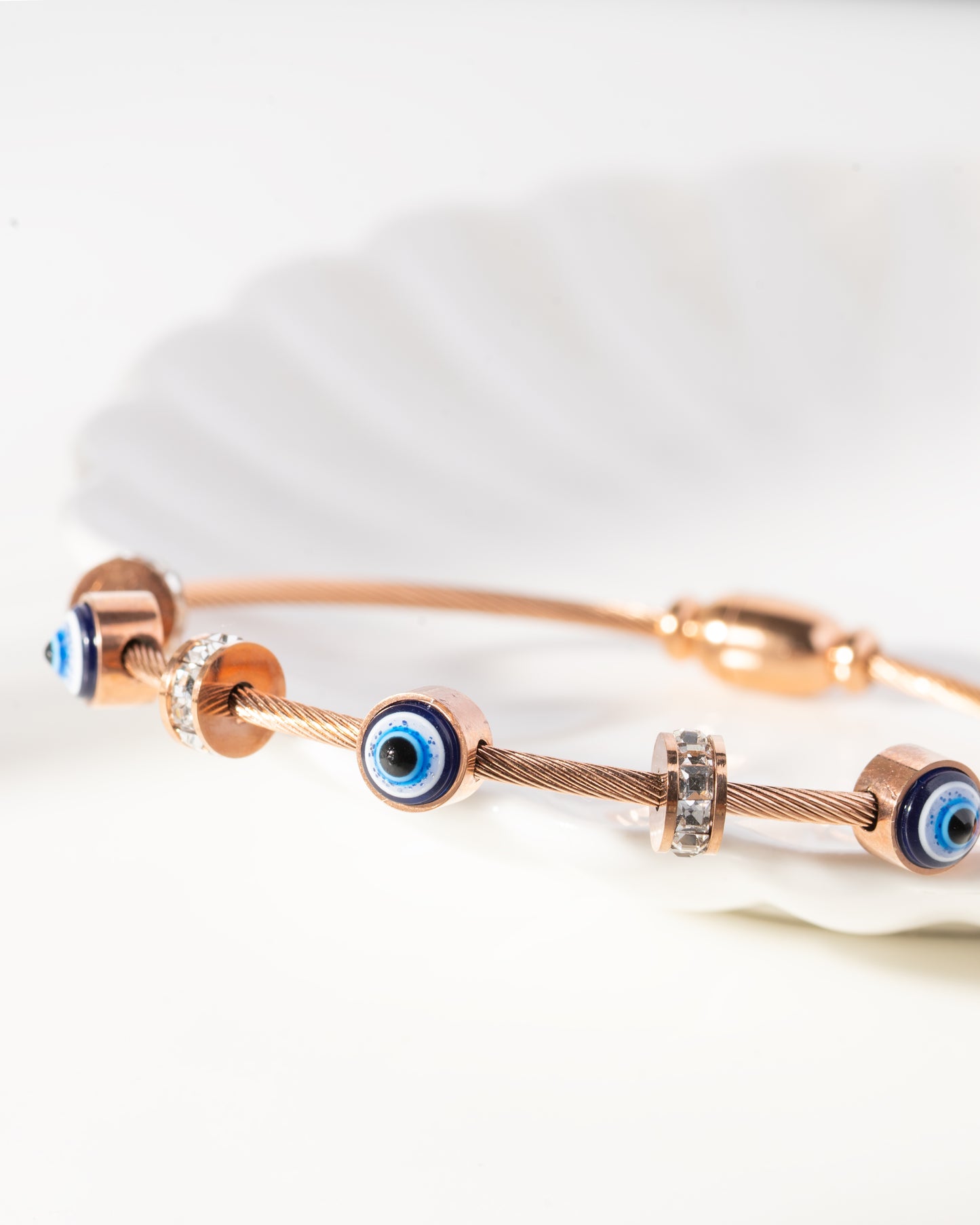 Evil Eye Rose Gold Cuff