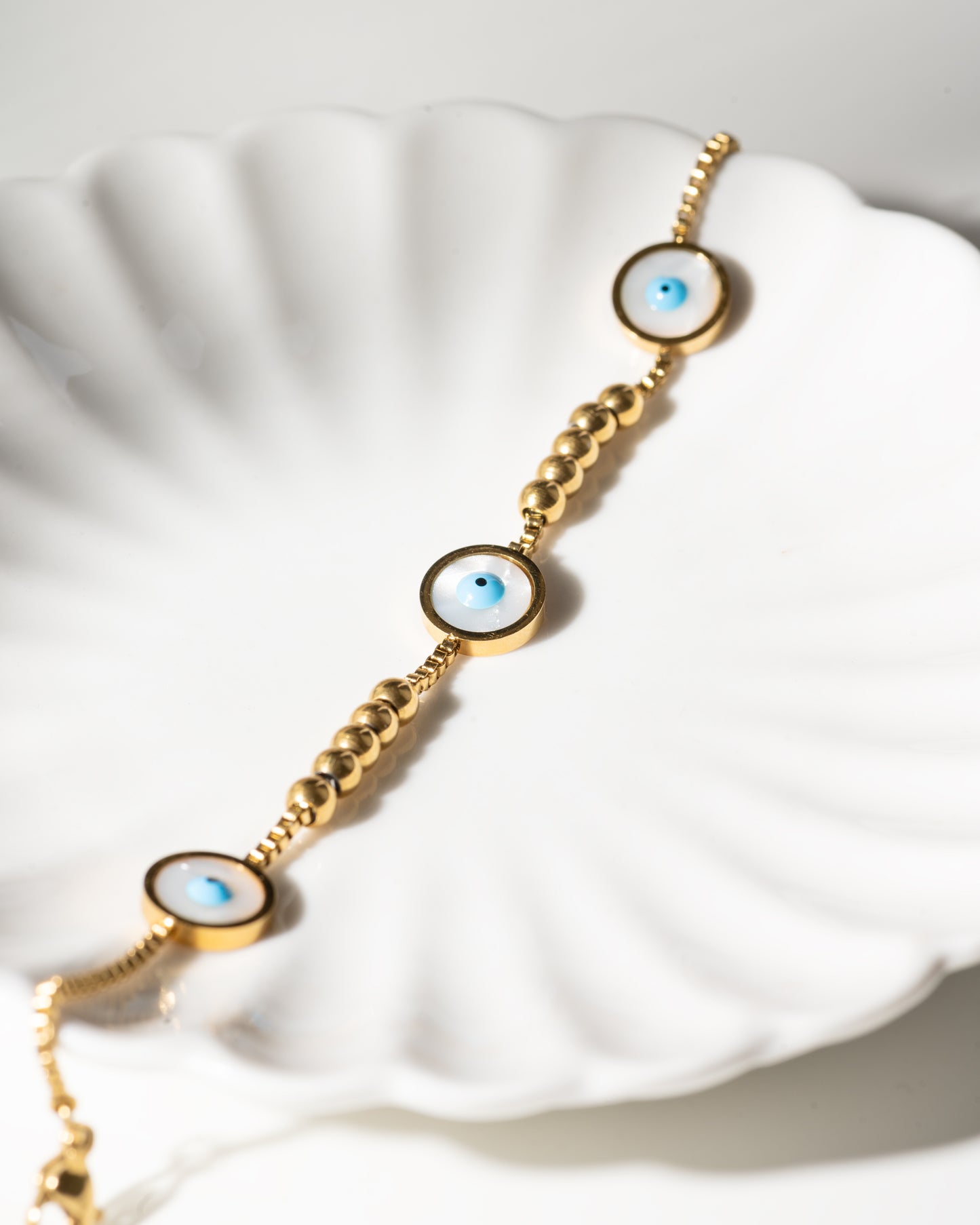 Evil Eye Button Bracelet