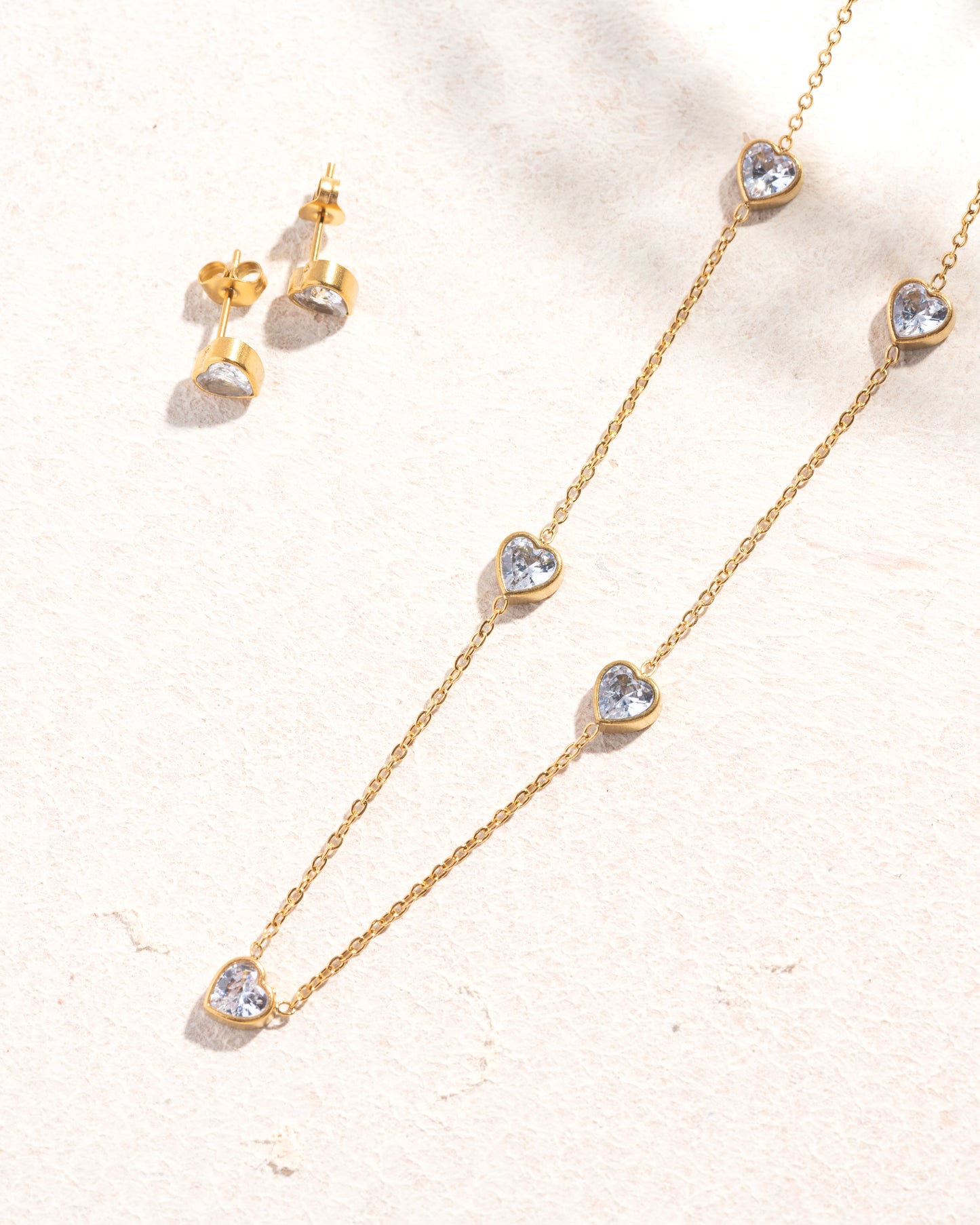 Noora Chain Necklace Earrings Combo