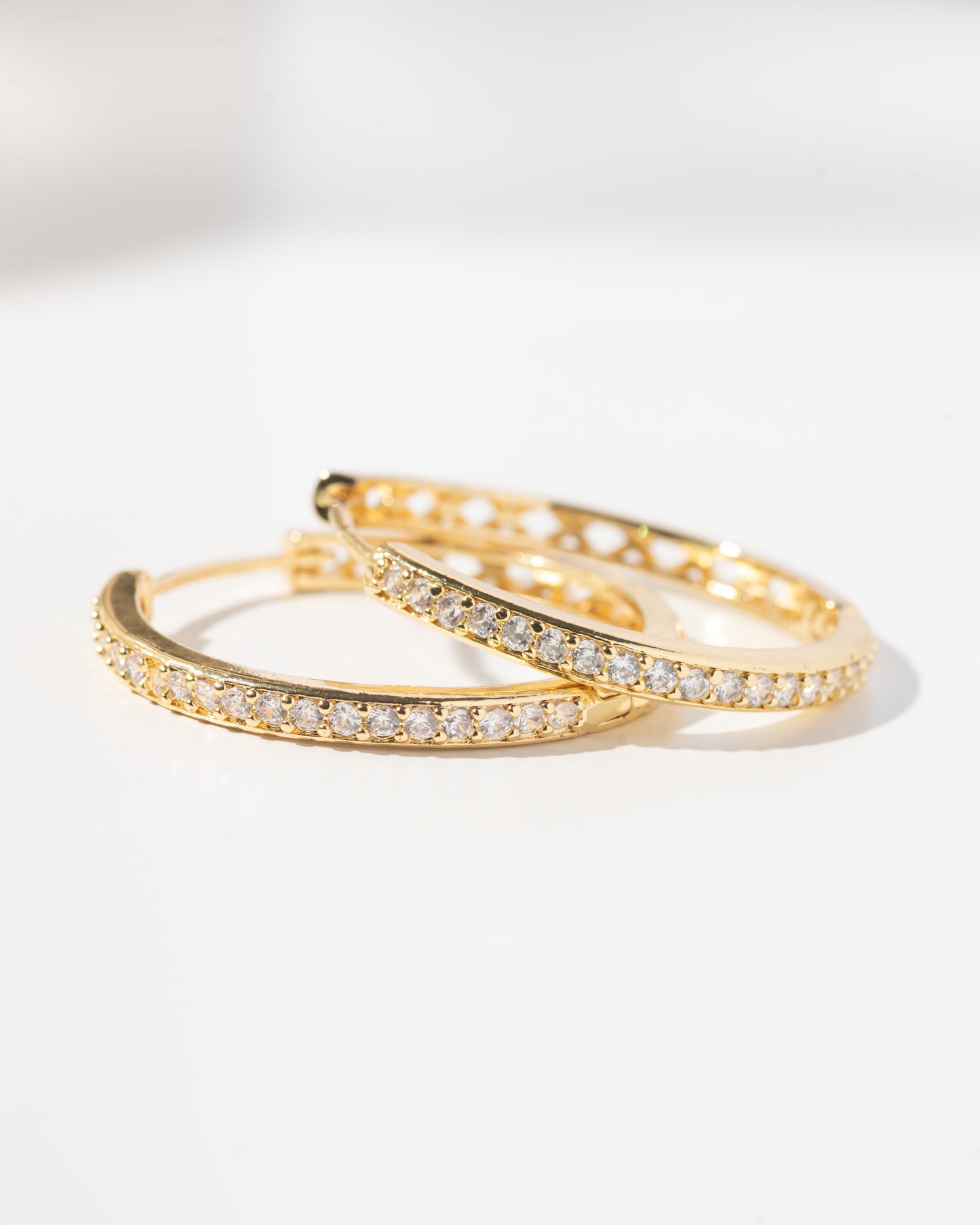 Gold Diamond Hoops