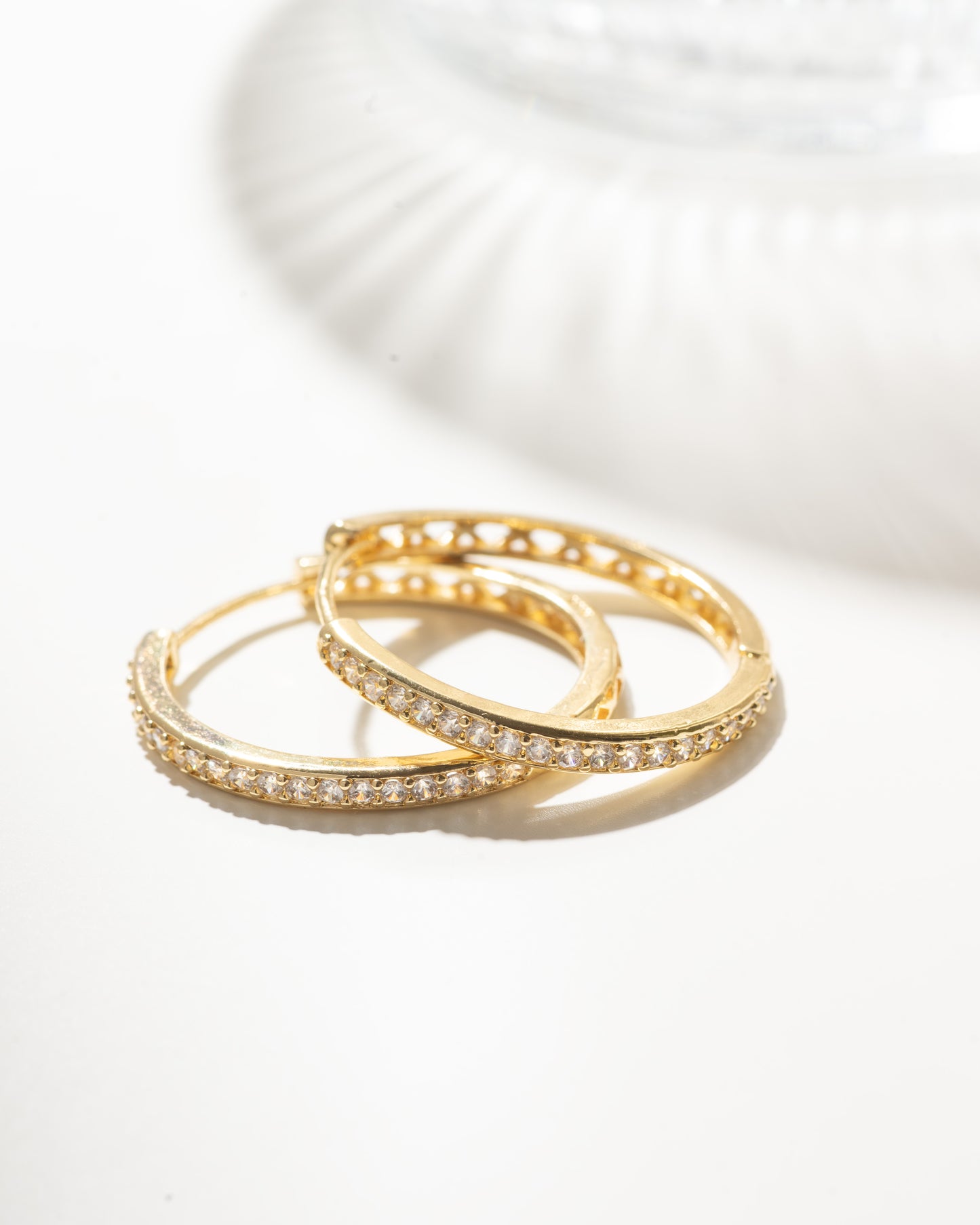 Gold Diamond Hoops