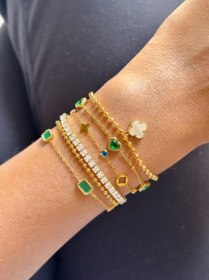 Emerald Heart Chain Bracelet