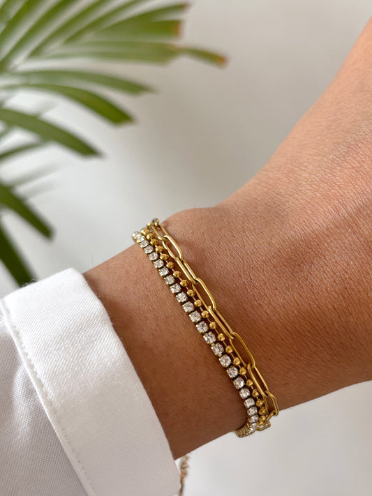 Tennis stack bracelet