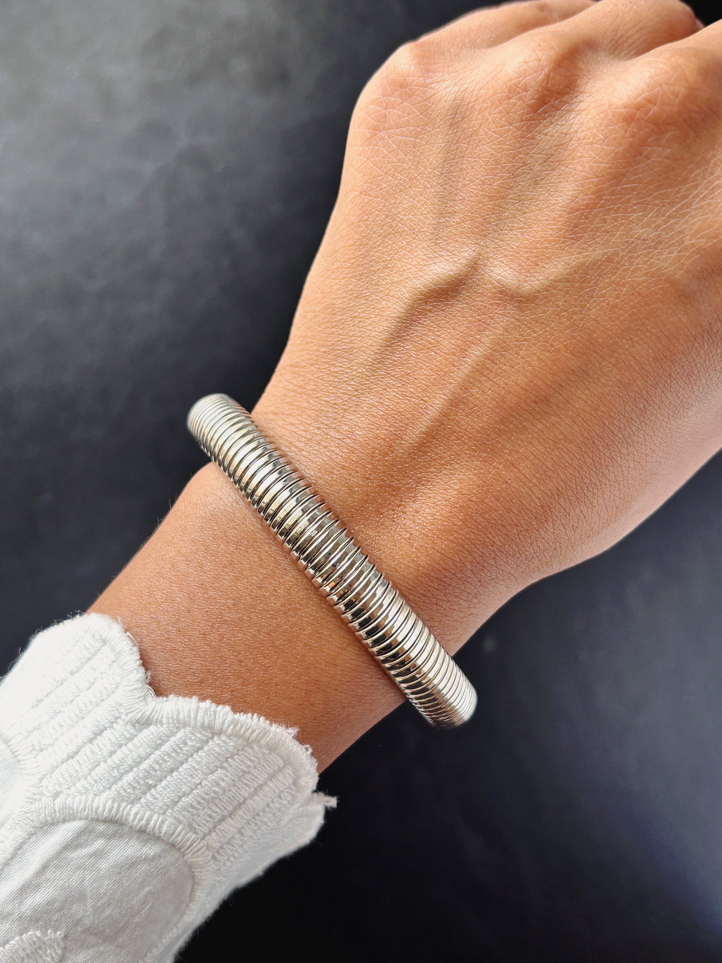 Flex Snake Stretchable Bracelet Silver
