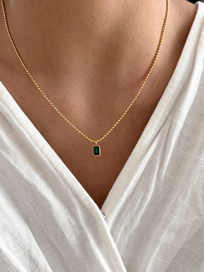 Dainty Emerald Necklace