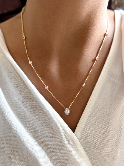 Oval Diamond Necklace