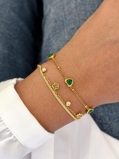 Emerald Heart Chain Bracelet