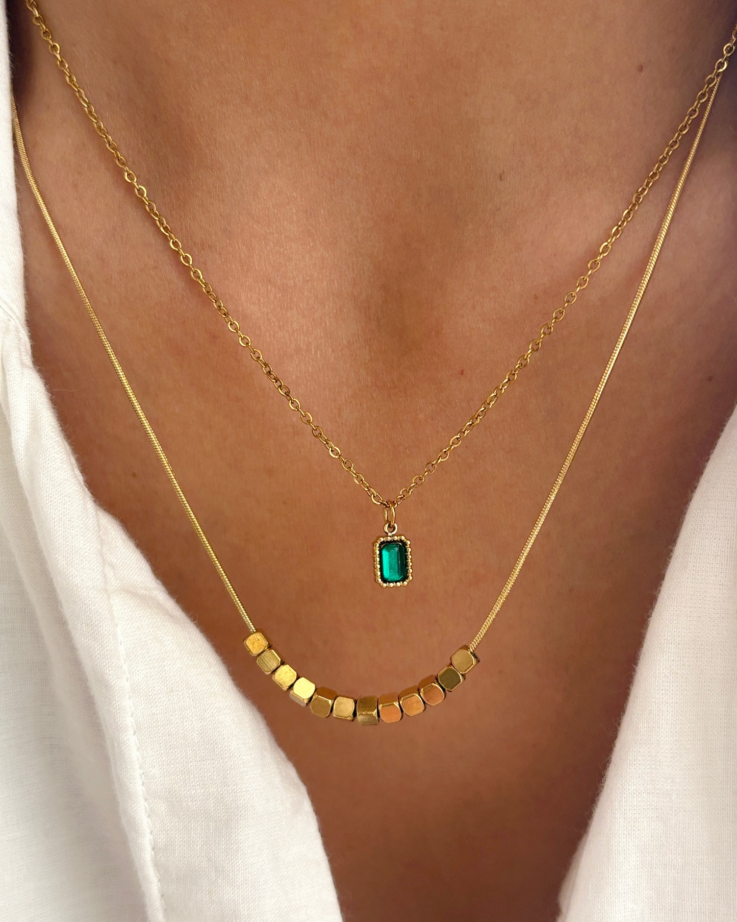 Emerald Layered Necklace