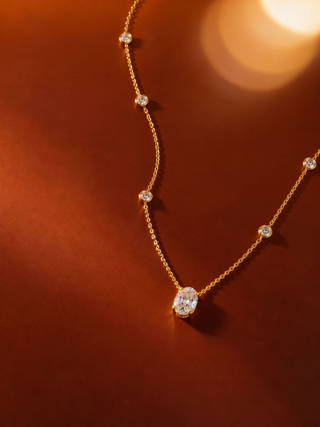 Oval Diamond Necklace