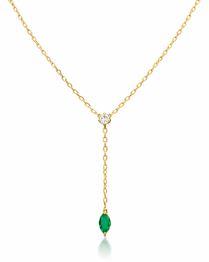 Emerald Tie Dainty Necklace