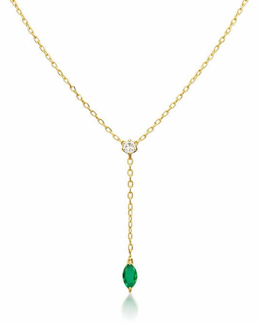 Emerald Tie Dainty Necklace
