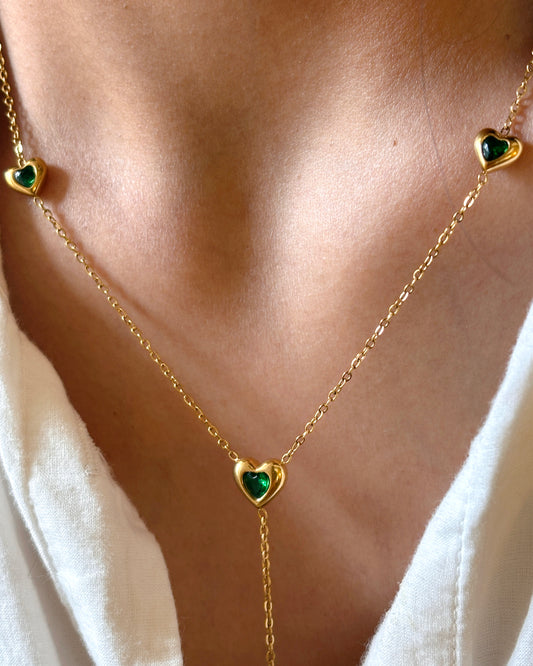 Reversible Emerald Tie Necklace