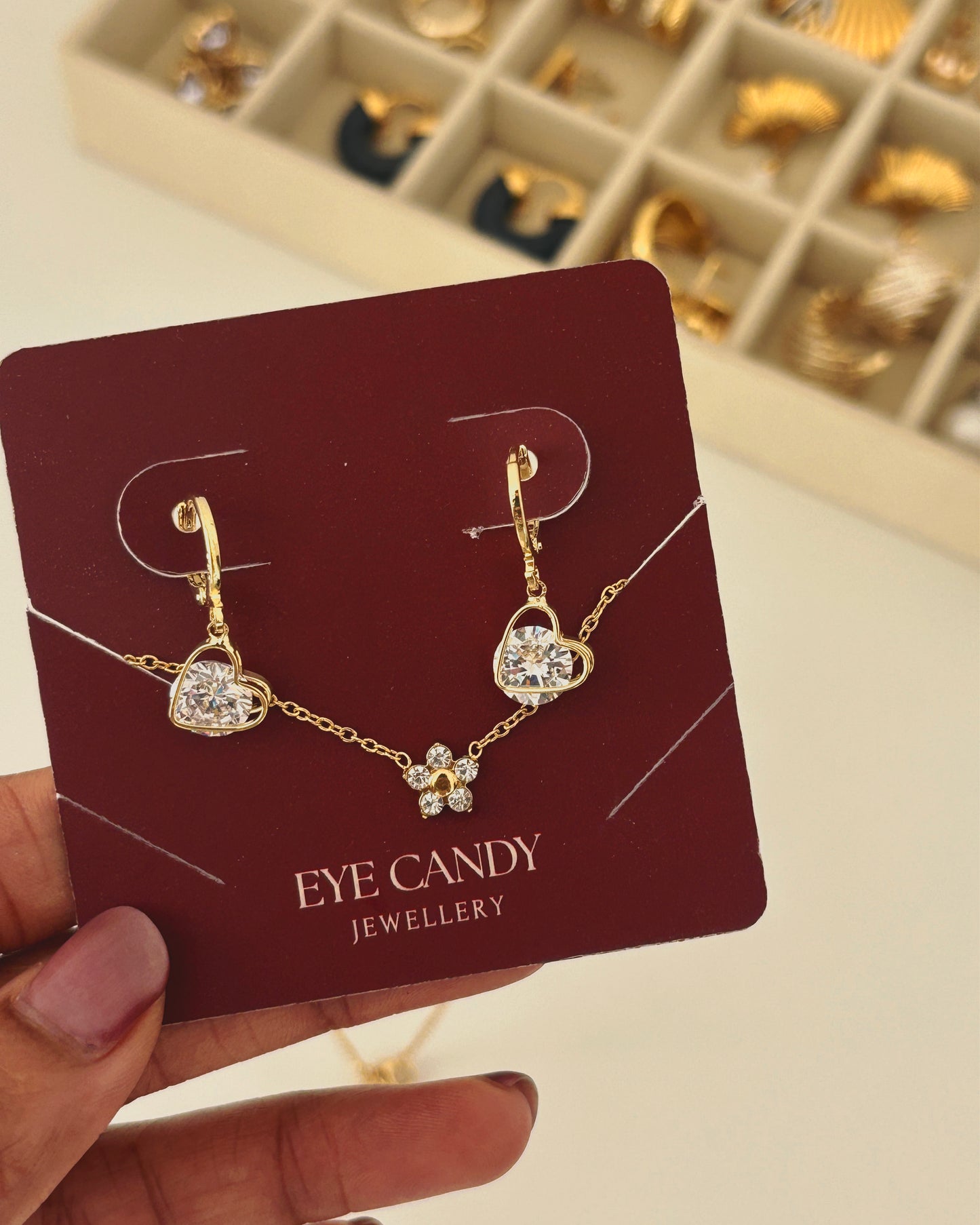 Dangling Heart Drop + Rachel