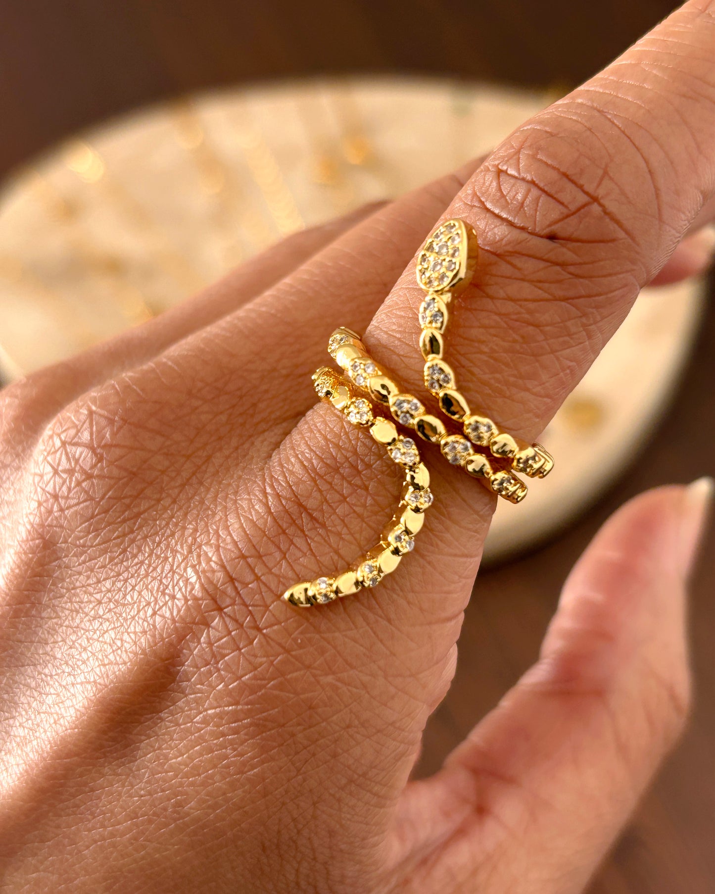 Sleek Serpent Diamond Ring