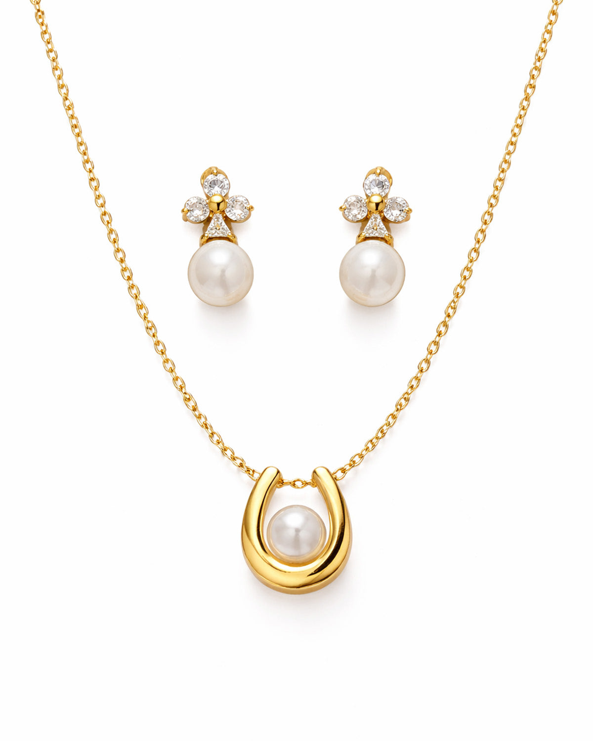 Horse Shoe Pearl Set