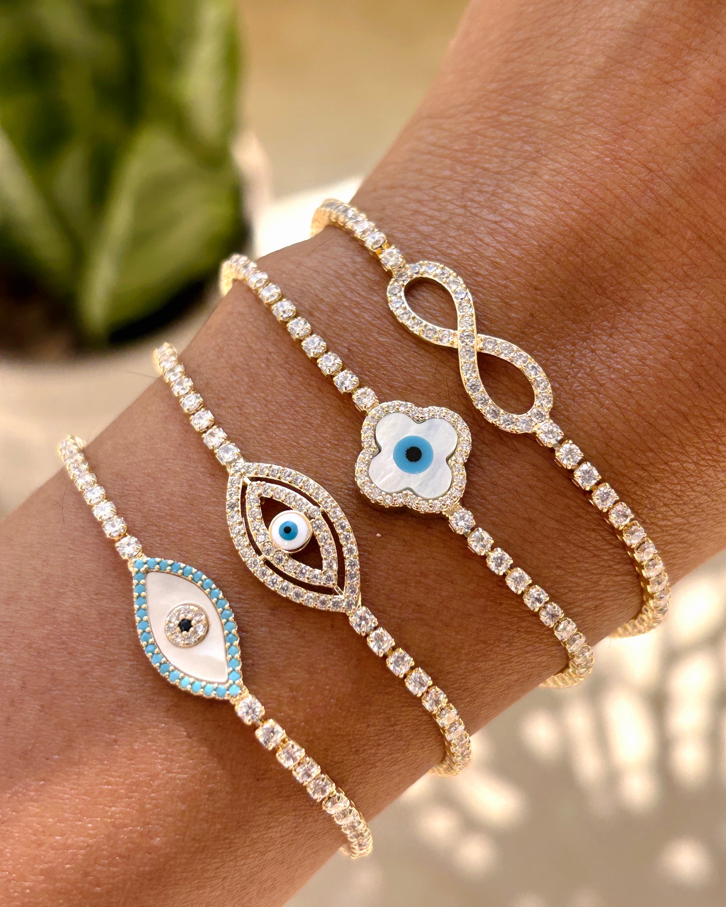 Evil Eye Clover Bracelet