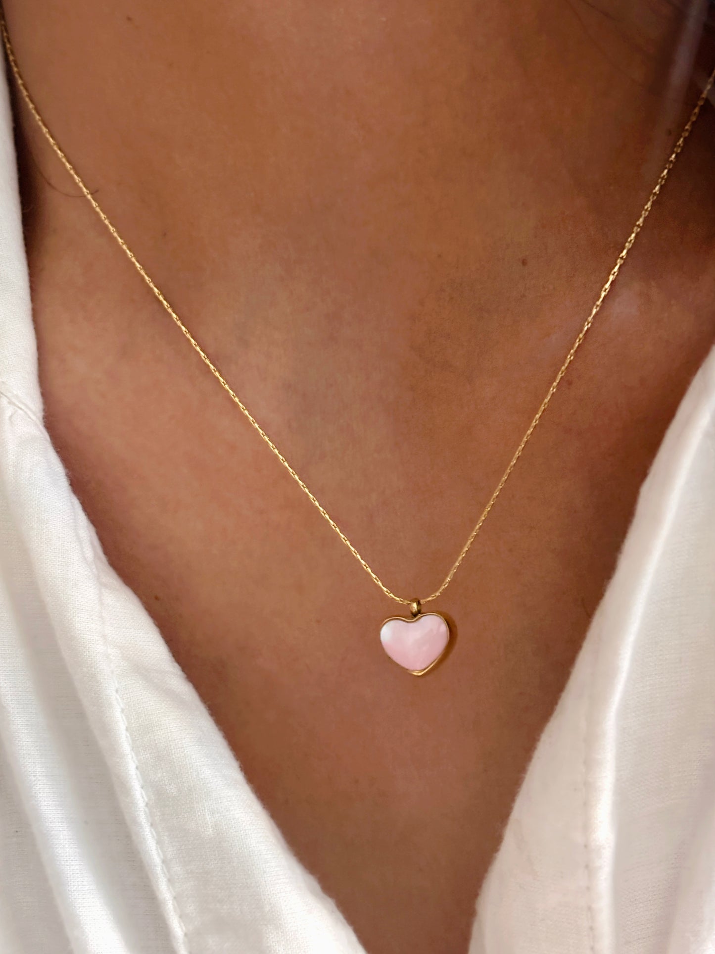 Pink Moissanite stone Heart