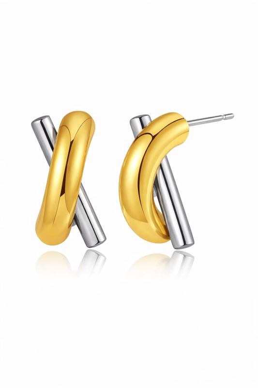 Dual tone earrings