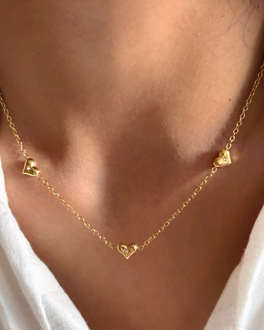 Diamond Mini Hearts Chain