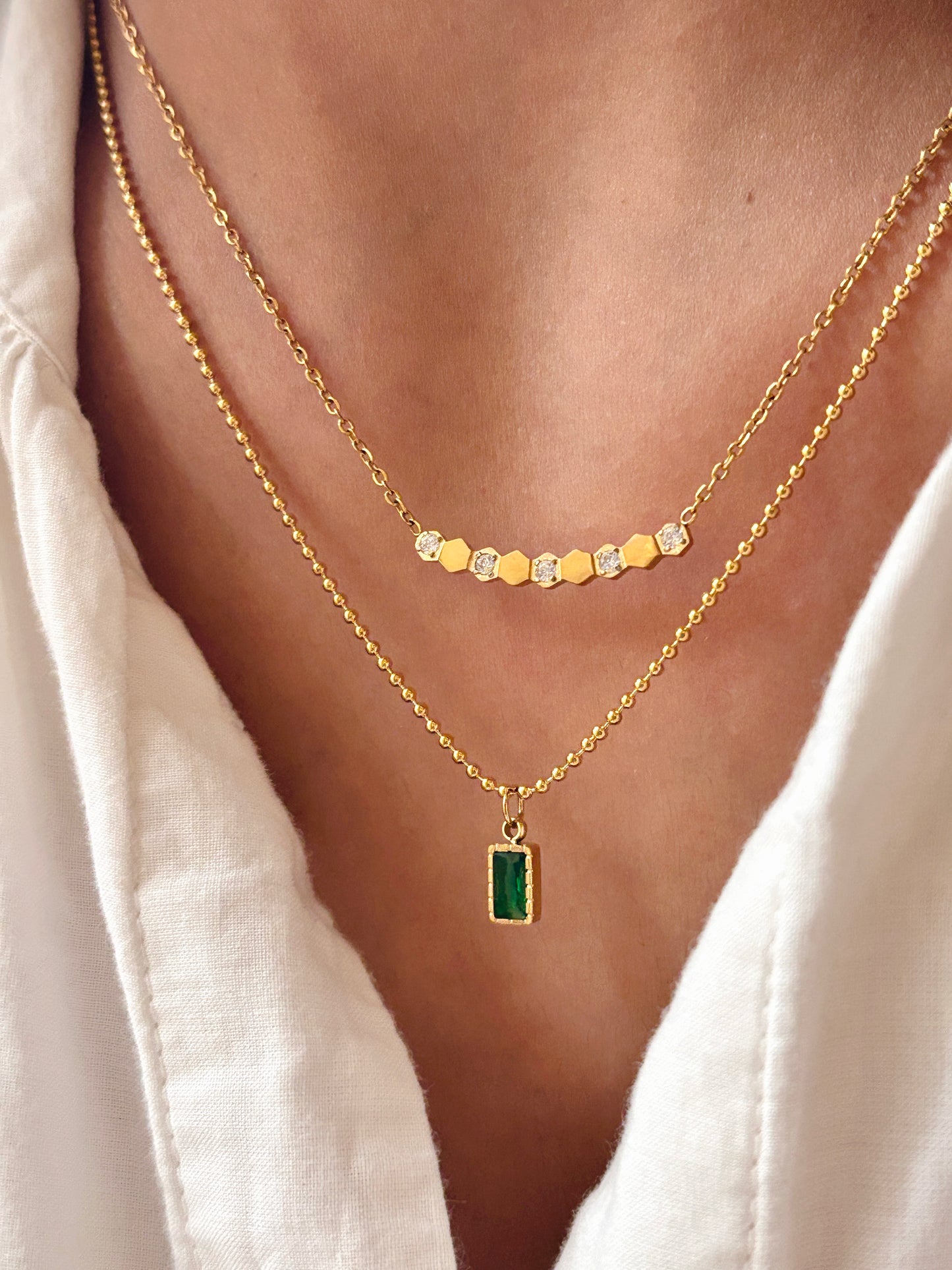 Honeycomb Diamond Necklace