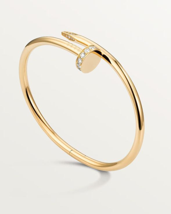 Gold Nail Bracelet- Front Diamond