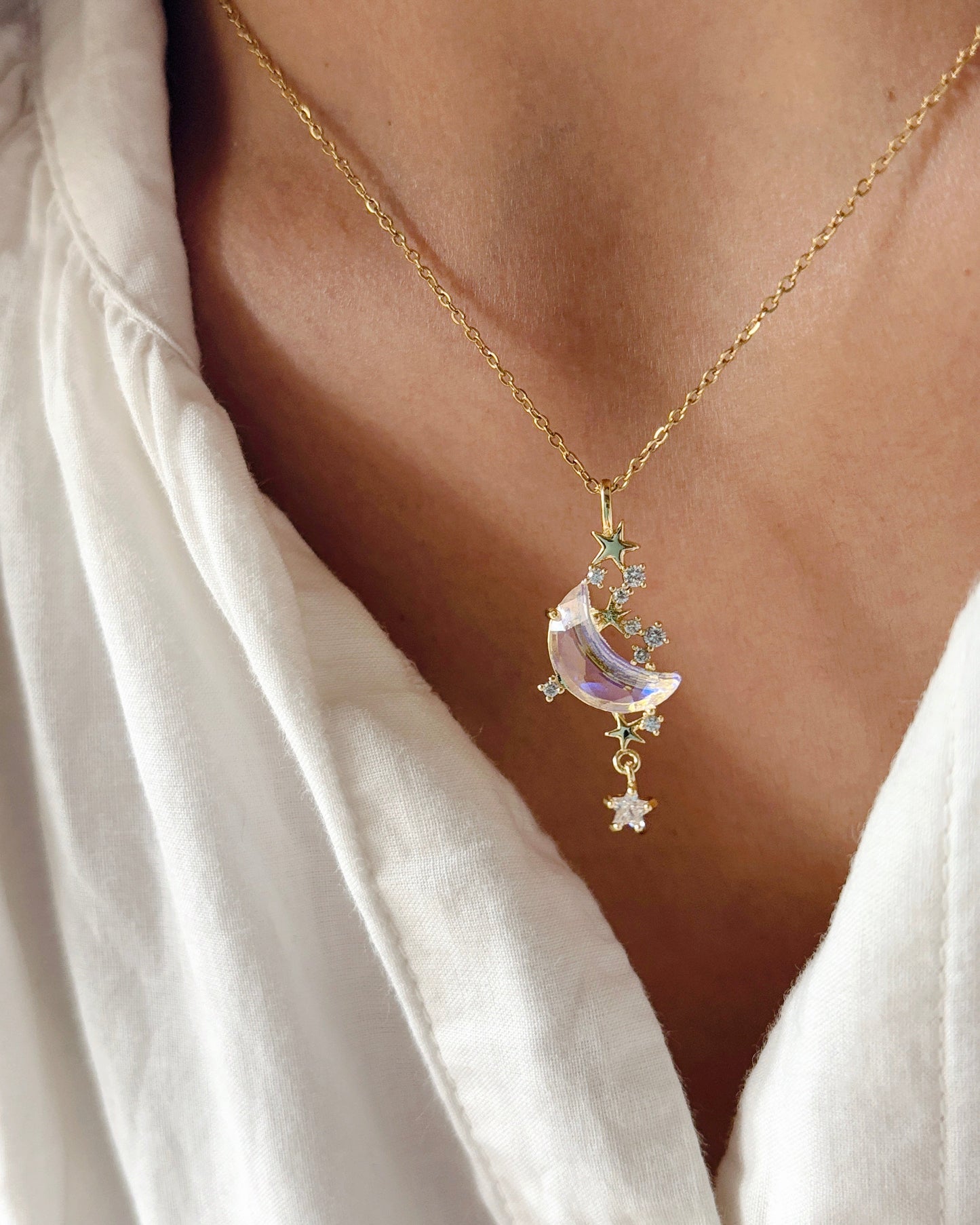 Diamond Studded Luna Charm