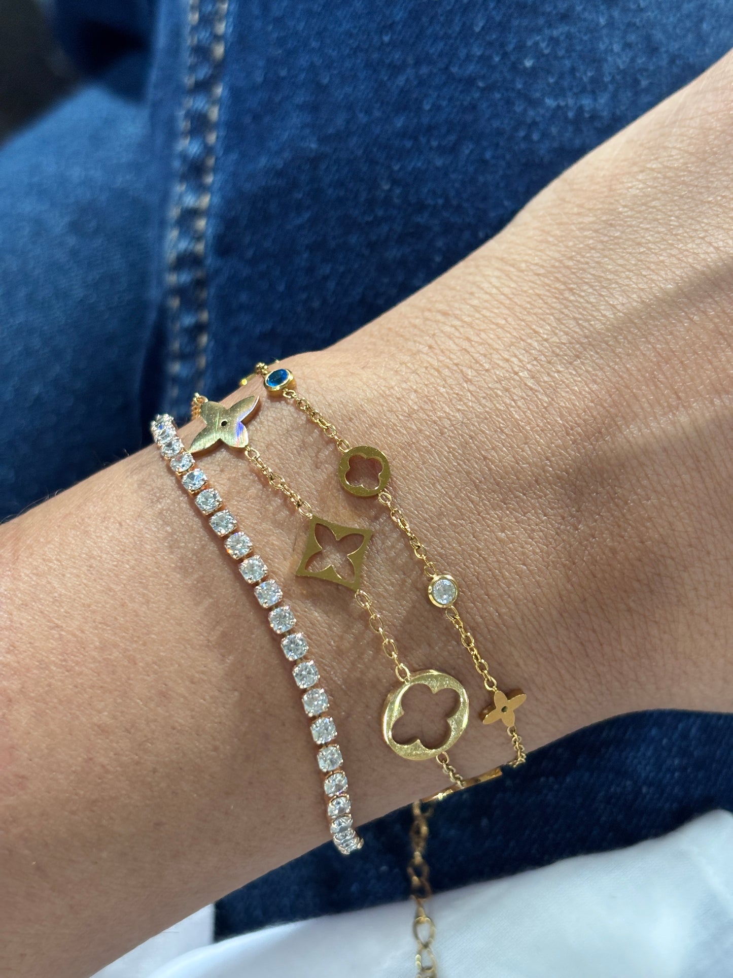 Dainty Clover Chain Bracelet