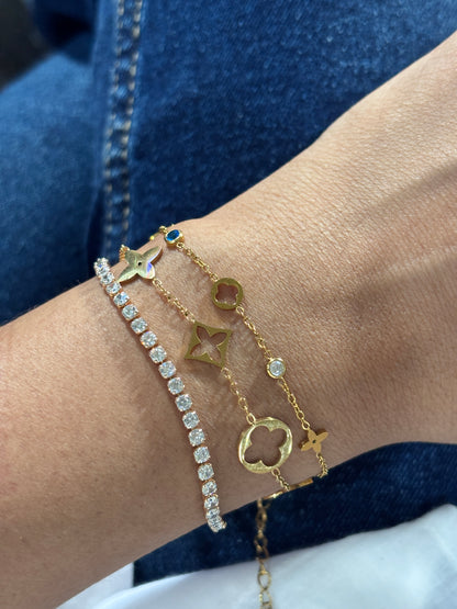 Dainty Clover Chain Bracelet
