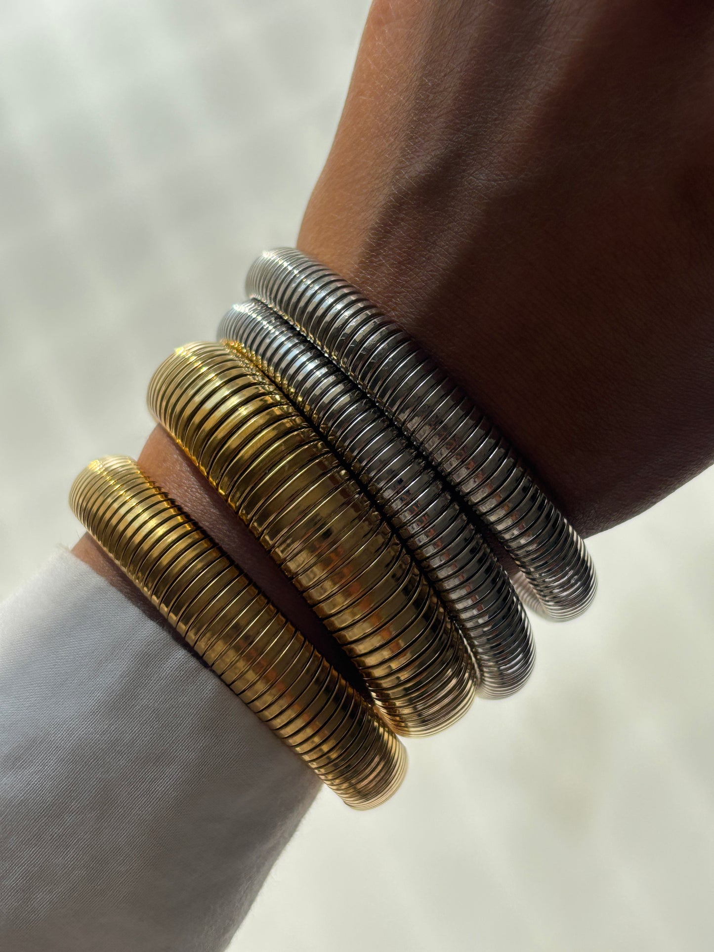 Flex Snake Stretchable Bracelet Silver