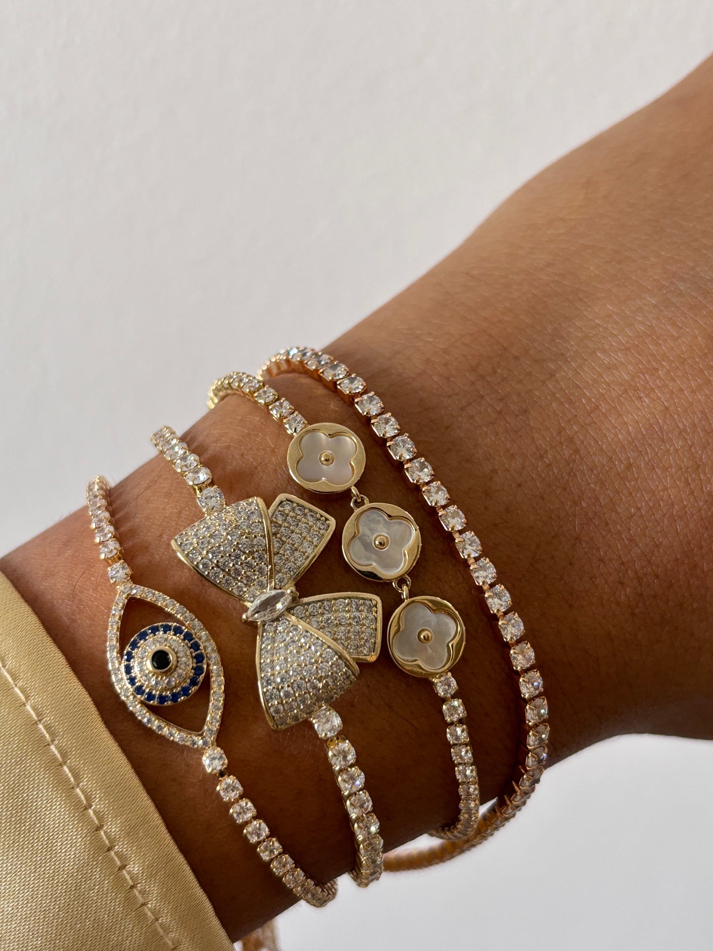 Evil Eye Dainty Diamond Bracelet
