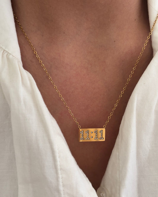 Diamond Studded 11:11 Necklace