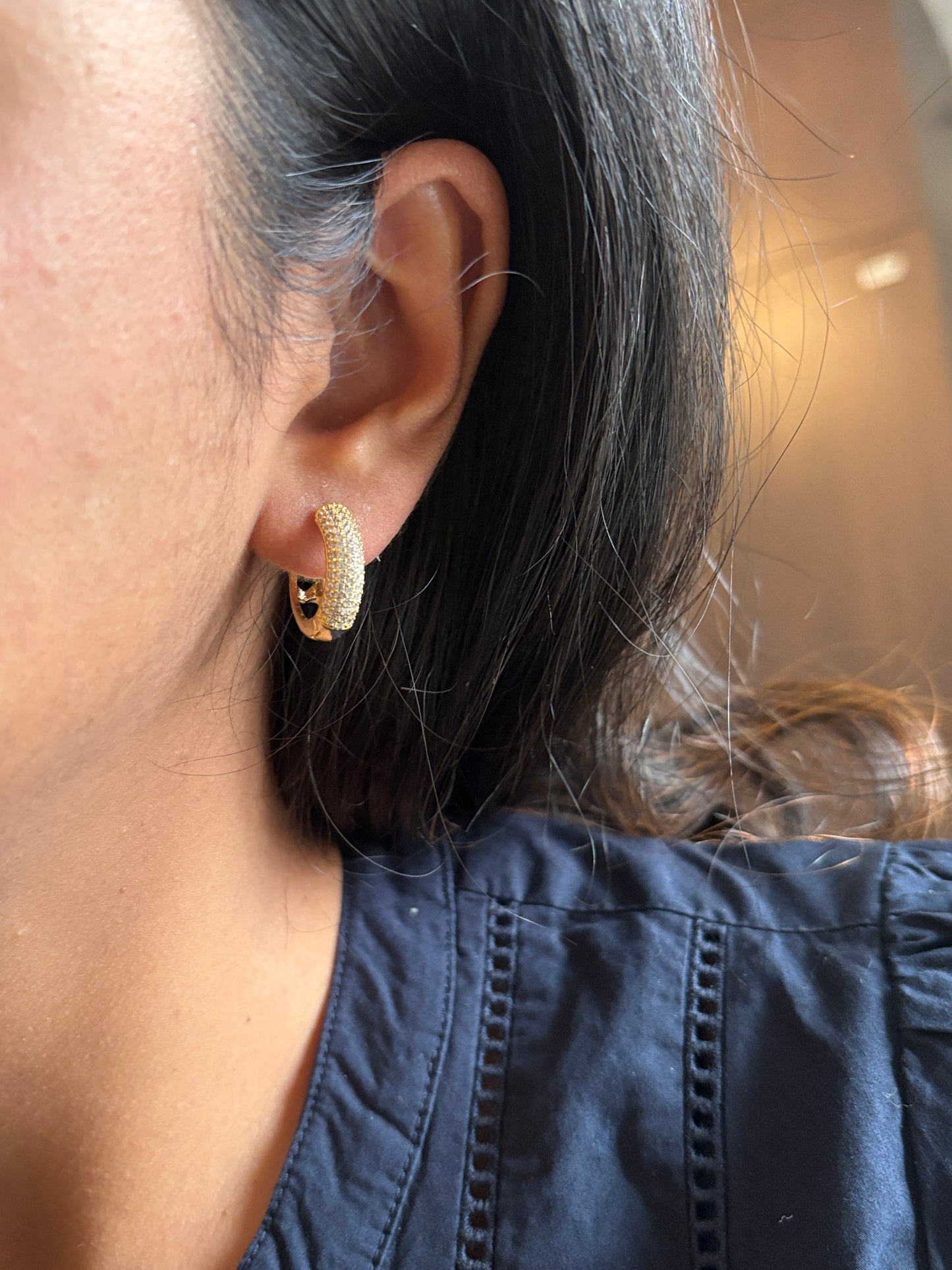 Diamond Studded hoops