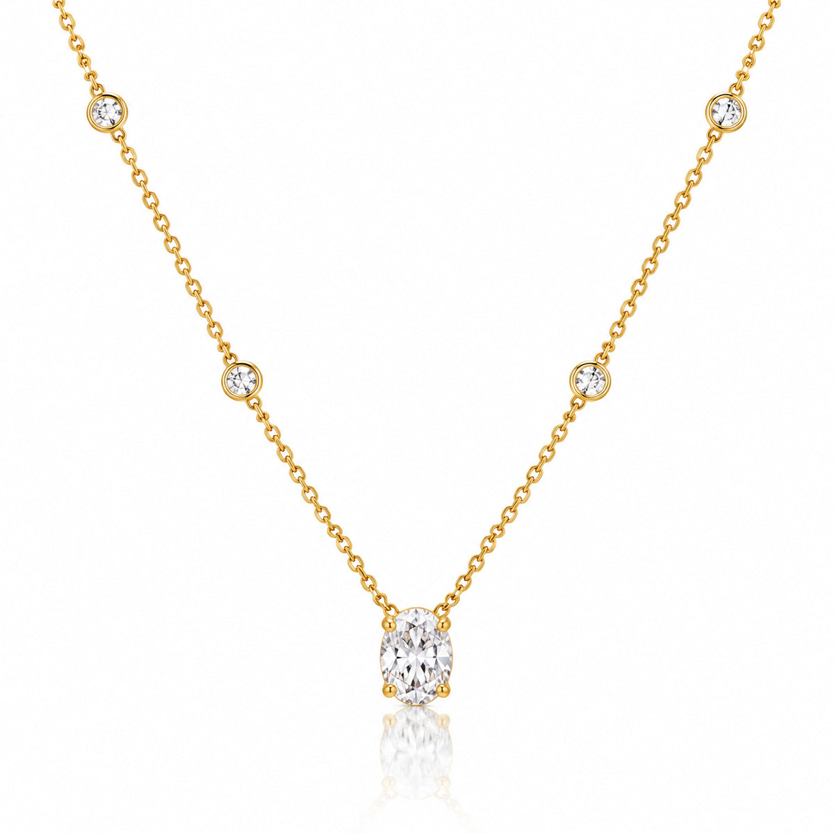Oval Diamond Necklace
