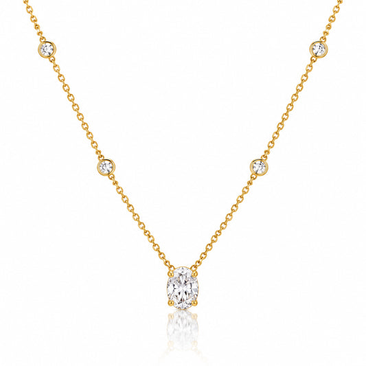 Oval Diamond Necklace