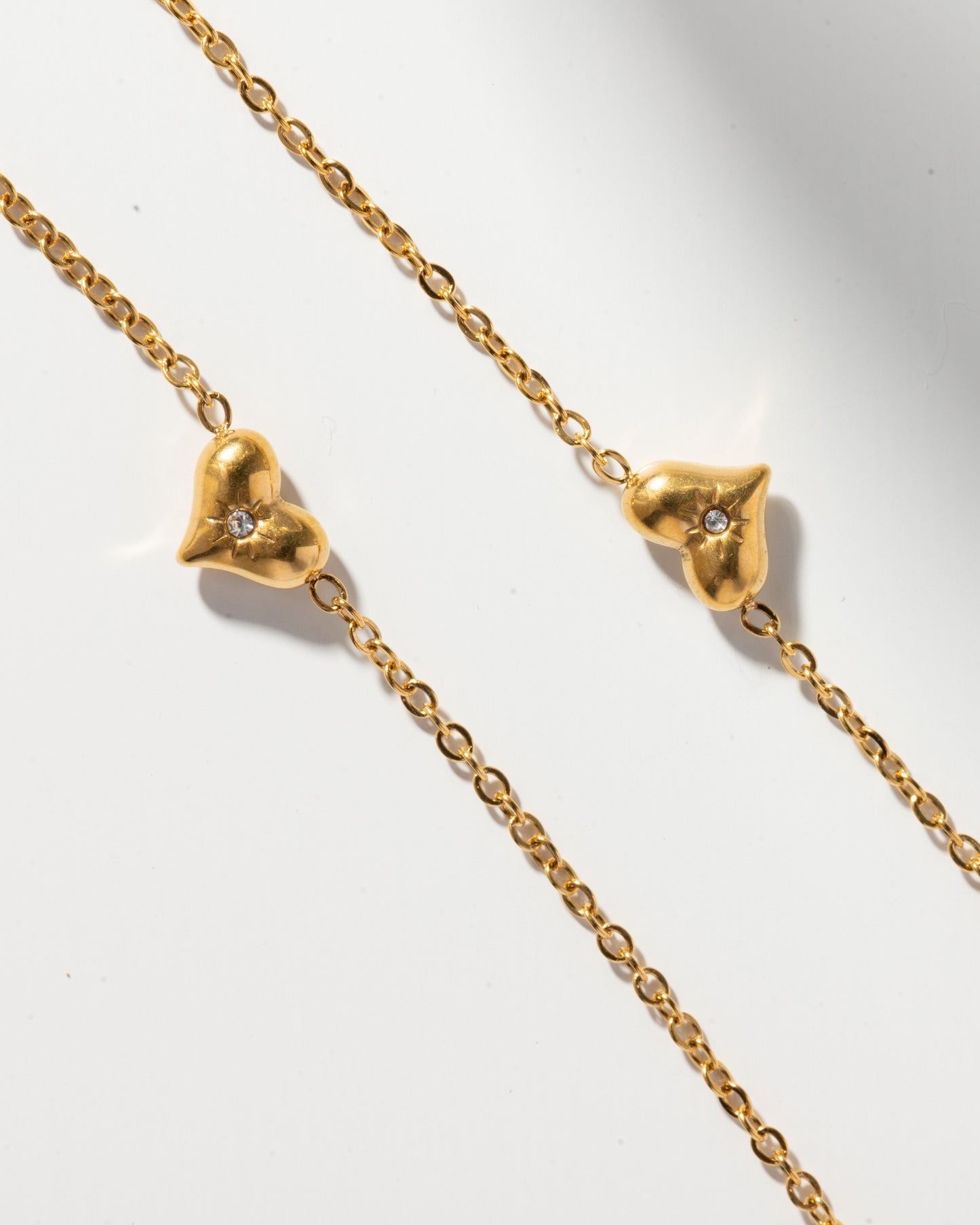 Diamond Mini Hearts Chain