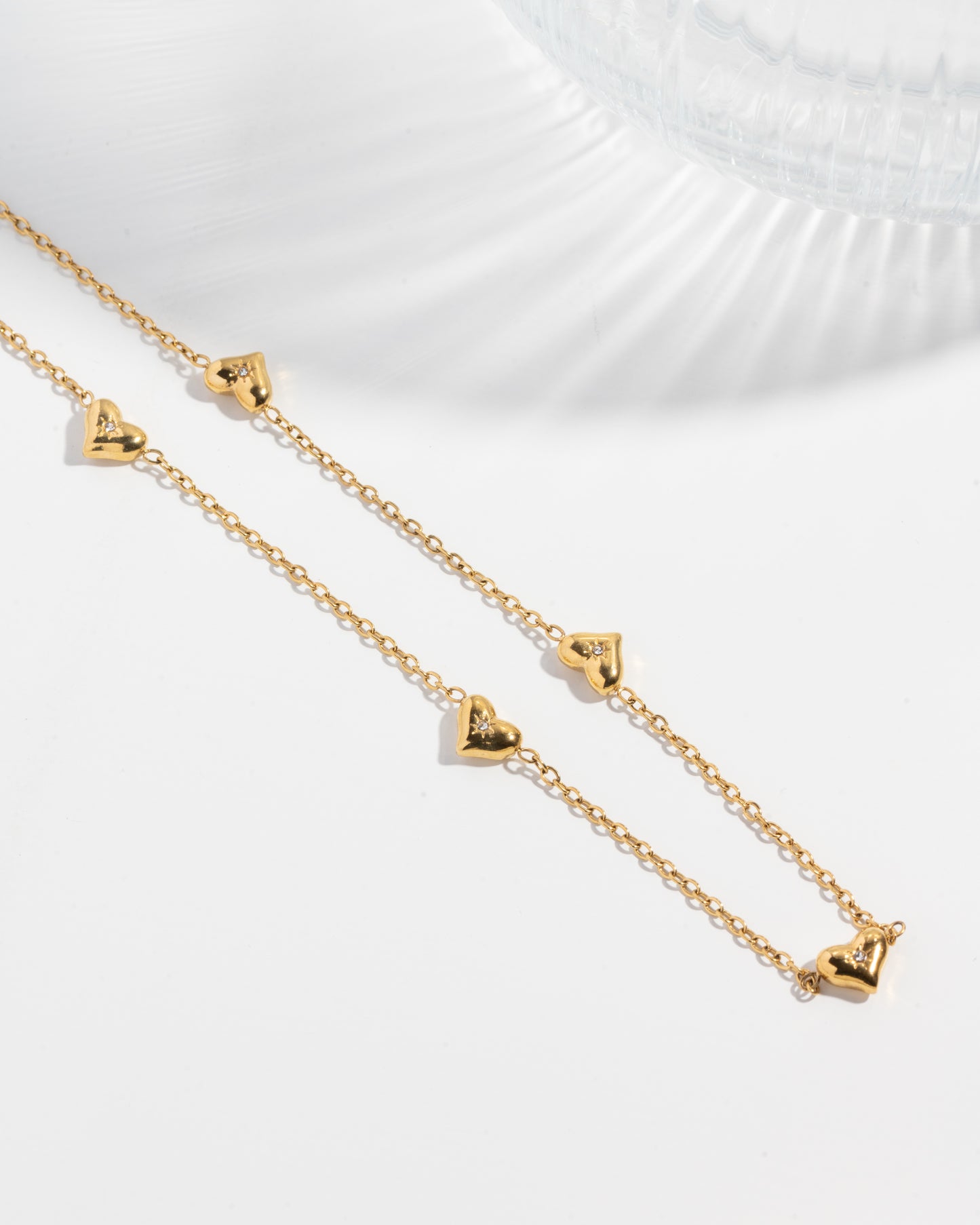 Diamond Mini Hearts Chain