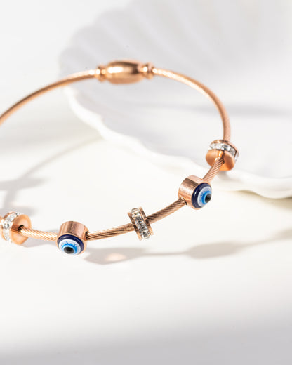 Evil Eye Rose Gold Cuff