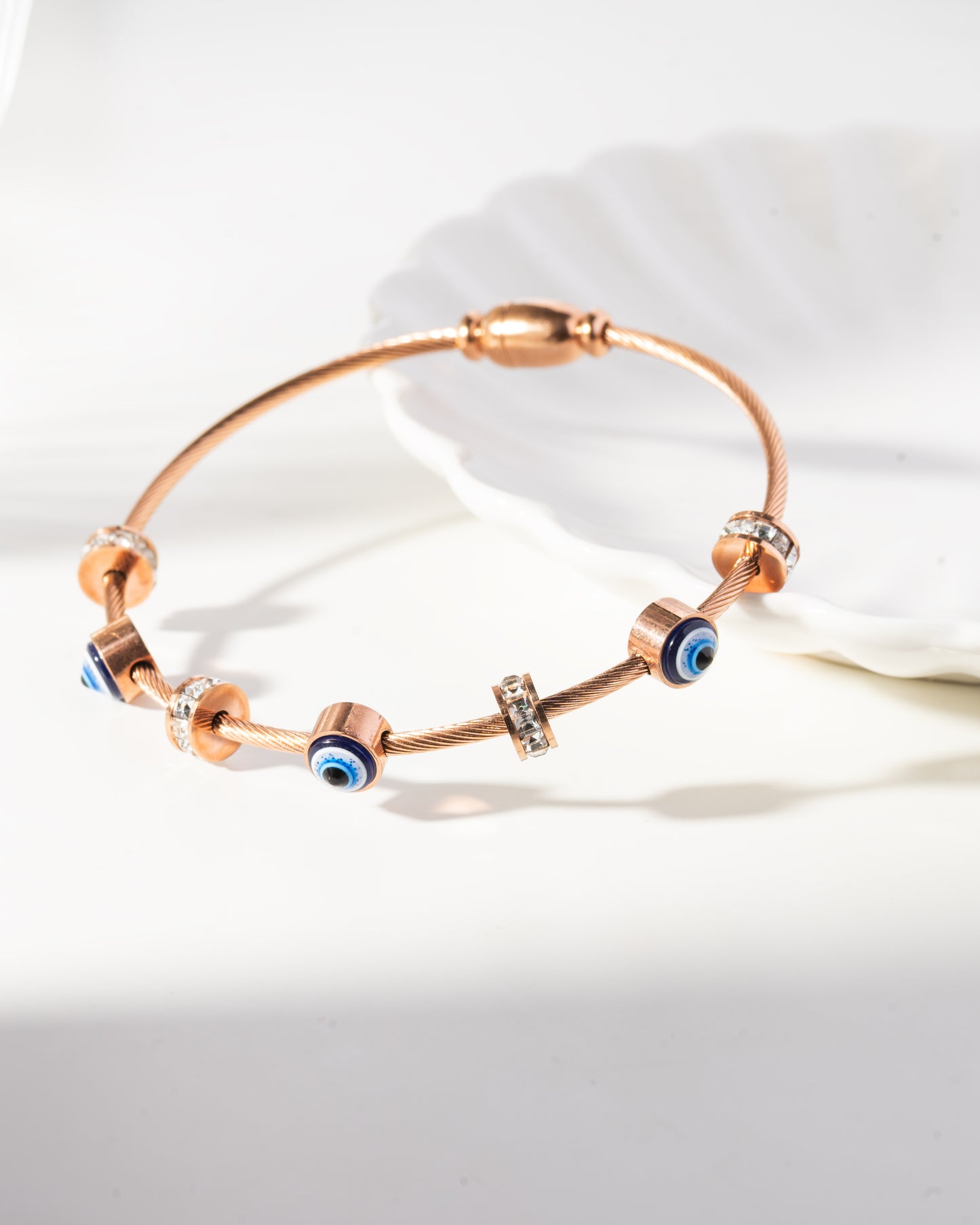Evil Eye Rose Gold Cuff